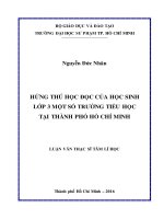 HỨNG THÚ HỌC ĐỌC CỦA HỌC SINH LỚP 3 MỘT SỐ TRƯỜNG TIỂU HỌC TẠI THÀNH PHỐ HỒ CHÍ MINH