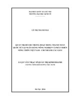Quản trị rủi ro trong hoạt động thanh toán quốc tế tại ngân hàng nông nghiệp và phát triển nông thôn việt nam 