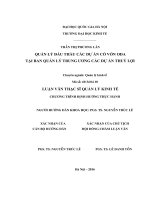 Quản lý đấu thầu các dự án có vốn ODA tại ban quản lý trung ương các dự án thủy lợi 