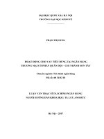 Hoạt động cho vay tiêu dùng tại ngân hàng thương mại cổ phần quân đội   chi nhánh sơn tây 