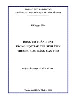 ĐỘNG CƠ THÀNH ĐẠT TRONG HỌC TẬP CỦA SINH VIÊN TRƯỜNG CAO ĐẲNG CẦN THƠ