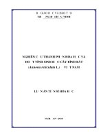 Nghiên cứu thành phần hóa học và hoạt tính sinh học cây bình bát (Annona reticulata L.) ở Việt Nam (LA tiến sĩ)