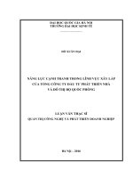 Năng lực cạnh tranh trong lĩnh vực xây lắp của tổng công ty đầu tư phát triển nhà và đô thị bộ quốc phòng 