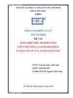 TỔNG HỢP MỘT SỐ HỢP CHẤT CHỨA DỊ VÒNG 1,3,4-OXADIAZOLE LÀ DẪN XUẤT CỦA ACID SALICYLIC