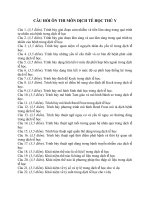 CÂU HỎI THI MÔN DỊCH TỄ HỌC