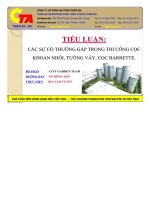 Các sự cố thường gặp trong thi công cọc khoan nhồi, tường vây, cọc barrrete