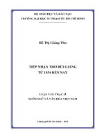 TIẾP NHẬN THƠ BÙI GIÁNG TỪ 1954 ĐẾN NAY