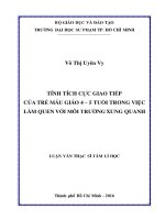 TÍNH TÍCH CỰC GIAO TIẾP CỦA TRẺ MẪU GIÁO 4 – 5 TUỔI TRONG VIỆC LÀM QUEN VỚI MÔI TRƯỜNG XUNG QUANH
