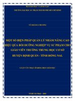 MỘT SỐ BIỆN PHÁP QUẢN LÝ NHẰM NÂNG CAO HIỆU QỦA BỒI DƯỠNG NGHIỆP VỤ SƯ PHẠM CHO GIÁO VIÊN TRƯỜNG TRUNG HỌC CƠ SỞ HUYỆN ĐỊNH QUÁN - TỈNH ĐỒNG NA
