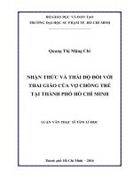 NHẬN THỨC VÀ THÁI ĐỘ ĐỐI VỚI THAI GIÁO CỦA VỢ CHỒNG TRẺ TẠI THÀNH PHỐ HỒ CHÍ MINH