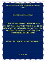 THỰC TRẠNG PHÒNG CHỐNG TỆ NẠN MA TÚY XÂM NHẬP NHÀ TRƢỜNG VÀ TỪ ĐÓ ĐỀ RA MỘT SỐ GIẢI PHÁP QUẢN LÝ TẠI CÁC TRƢỜNG TRUNG HỌC CƠ SỞ Ở QUẬN 6 THÀNH PHỐ HỒ CHÍ MINH