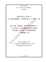 Hiệu quả kinh tế chăn nuôi bò sữa của các hộ gia đình trên địa bàn xã nghệ an, huyện nghĩa đàn, tỉnh nghệ an