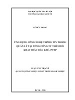 Ứng dụng công nghệ thông tin trong quản lý tại tổng công ty thăm dò và khai thác dầu khí   PVEP 