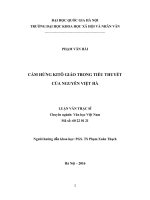 Cảm hứng kitô giáo trong tiểu thuyết của nguyễn việt hà 