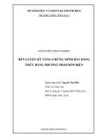 Skkn Rèn Luyện Kỹ Năng Chứng Minh Bất Đẳng Thức Bằng Phương Pháp Dồn Biến