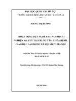 Hoạt động dạy nghề cho người cai nghiện ma túy tại trung tâm chữa bệnh giáo dục lao động xã hội số IV  hà nội 