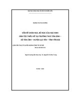 Vấn đề chán học, bỏ học của học sinh dân tộc thiểu số tại trường THCS tân lĩnh  xã tân lĩnh  huyện lục yên – tỉnh yên bái 