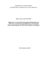 Nghiên cứu, rà soát chính sách pháp luật hiện hành của Việt Nam về vấn đề an toàn thông tin và các thực tiễn mất an toàn thông tin tại Việt Nam do thiếu cơ sở pháp lý