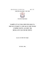 Nghiên cứu sự thay đổi nồng độ của một số cytokin và tiểu quần thể tế bào lympho trước, sau điều trị bệnh luput ban đỏ hệ thống (LA tiến sĩ)
