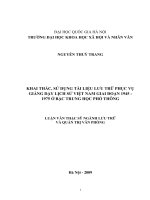 Khai thác, sử dụng tài liệu lưu trữ phục vụ giảng dạy lịch sử việt nam giai đoạn 1945 1975 ở bậc trung học phổ thông 