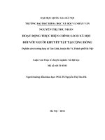 Hoạt động thực hiện chính sách xã hội đối với người khuyết tật tại cộng đồng (nghiên cứu trường hợp xã tản lĩnh, huyện ba vì, thành phố hà nội) 