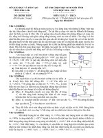 SỞ GIÁO DỤC VÀ ĐÀO TẠO             KỲ THI CHỌN HỌC SINH GIỎI TỈNH