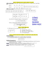 TRỌN BỘ CÔNG THỨC NHANH MÔN SINH 2017