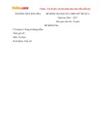 Đề thi học kì 1 môn Mỹ thuật lớp 6 trường THCS Dân Hòa, Hà Nội năm học 2016  2017 