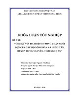ứng xử với dịch bệnh trong chăn nuôi lợn của các hộ nông dân xã hưng tân, huyện hưng nguyên, tỉnh nghệ an 