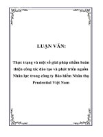 Thực trạng và một số giải pháp nhằm hoàn thiện công tác đào tạo và phát triển nguồn Nhân lực trong công ty Bảo hiểm Nhân thọ Prudential Việt Nam
