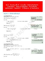 KỈ THUẬT GIẢI NHANH MÔN TOÁN BẰNG MÁY TÍNH CASIO
