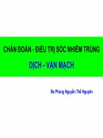 CHẨN ĐOÁN ĐIỀU TRỊ SỐC NHIỄM TRÙNG DỊCH VẬN MẠCH