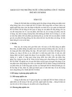 KHẢO SÁT THỊ TRƯỜNG NƯỚC UỐNG KHÔNG CỒN Ở  THÀNH PHỐ HỒ CHÍ MINH