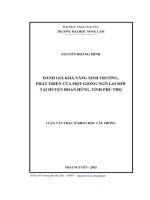Đánh giá khả năng sinh trưởng, phát triển của một giống ngô lai mới tại huyện Đoan Hùng, tỉnh Phú Thọ (LV thạc sĩ)