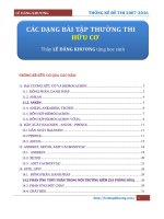 THỐNG kê đề THI các năm hữu cơ TOÀN tập có đáp án