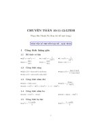 CÔNG THỨC GIẢI NHANH TRẮC NGHIỆM MÔN TOÁN