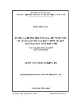 Chính sách thu hút vốn đầu tư trực tiếp nước ngoài vào các khu công nghiệp trên địa bàn tỉnh Phú Thọ (LV thạc sĩ)
