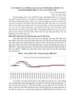 TÁC ĐỘNG của CHÍNH SÁCH lãi SUẤT đến HOẠT ĐỘNG của DOANH NGHIỆP NHỎ và vừa tại VIỆT NAM 