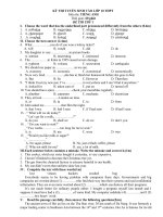 De cuong on tap tiếng anh đội tuyen 10