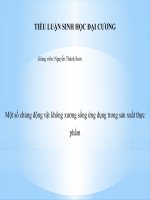 Một số chủng động vật không xương sống ứng dụng trong sản xuất thực phẩm