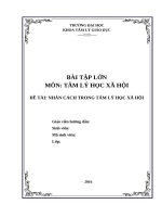 BÀI tập lớn tâm lý học xã hội 