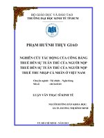 Nghiên cứu tác động của công bằng thuế đến sự tuân thủ của người nộp thuế thu nhập cá nhân ở việt nam 