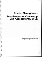   project management experience and knowledge self assessment manual  cases in project and program management series  