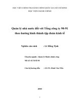 Quản lý nhà nước đối với Tổng công ty 90-91 theo hướng hình thành tập đoàn kinh tế