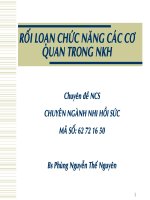 RỐI LOẠN CHỨC NĂNG CÁC CƠ QUAN TRONG NKH CHUYÊN NGHÀNH NHI HỒI SỨC