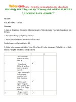 Giải bài tập SGK Tiếng Anh lớp 7 Chương trình mới Unit 10 SKILLS 2, LOOKING BACK  PROJECT 