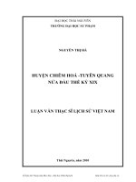 Huyện Chiêm Hóa - Tuyên Quang nửa đầu thế kỷ XIX