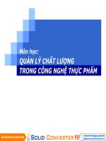 Quản lý chất lượng trong công nghệ thực phẩm chương 1