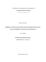 Empirical study of job satisfaction and employee loyalty case of commercial banks in ho chi minh city 