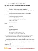 Đề cương ôn tập học kì 1 môn Sinh học lớp 7 